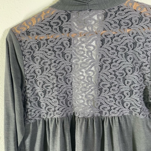 Style & Co Grey Cardigan Waterfall Open Front - Picture 7 of 8